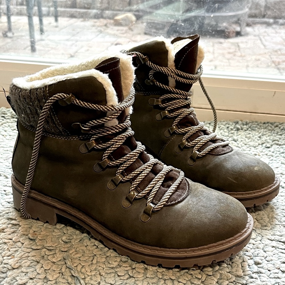 Olive Winter Ankle Boots